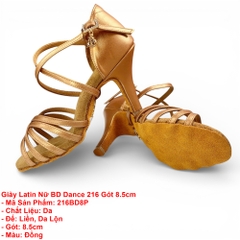 Giày Latin Nữ BD Dance 216 Gót 8.5cm (216BD8P) - Đồng + Size