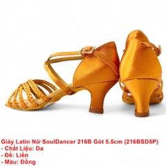 Giày Latin Nữ SoulDancer 216B Gót 5.5cm (216BSD5P) - Nâu Da Bò