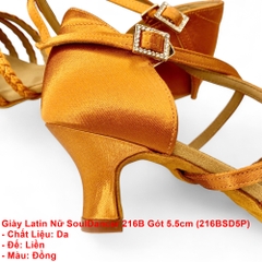 Giày Latin Nữ SoulDancer 216B Gót 5.5cm (216BSD5P) - Nâu Da Bò