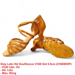 Giày Latin Nữ SoulDancer 216B Gót 5.5cm (216BSD5P) - Nâu Da Bò