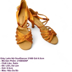 Giày Latin Nữ SoulDancer 216B Gót 6.5cm (216BSD6P) - Nâu Da Bò