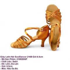 Giày Latin Nữ SoulDancer 216B Gót 6.5cm (216BSD6P) - Nâu Da Bò