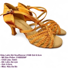 Giày Latin Nữ SoulDancer 216B Gót 6.5cm (216BSD6P) - Nâu Da Bò