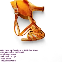 Giày Latin Nữ SoulDancer 216B Gót 6.5cm (216BSD6P) - Nâu Da Bò