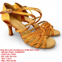Giày Nữ Latin SoulDancer 216B Gót 7.5cm (216BSD7P) - Nâu Da Bò