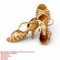 Giày Latin Nữ Just BDDance 216, Đế Cao Su, Gót 8.5cm (216JB8P-C) - Đồng