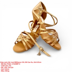 Giày Latin Nữ Just BDDance 216, Đế Cao Su, Gót 8.5cm (216JB8P-C) - Đồng