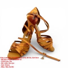 Giày Latin Nữ Just BDDance 216, Đế Da, Gót 9cm (216JB9P-D) - Nâu Da Bò + Size