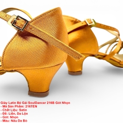 Giày Latin Bé Gái SoulDancer 216B Gót Nhọn (216TEN) - Nâu Da Bò
