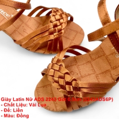 Giày Latin Nữ ADS 2243 Gót 6.5cm (2243ADS6P) - Nâu Da Bò + Size