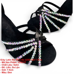 Giày Latin Nữ Đính Đá 225D Gót 7.5cm (225D7P) - Đen