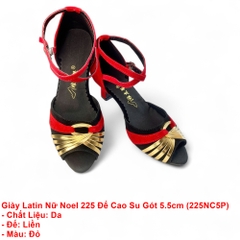 Giày Latin Nữ Noel 225 Đế Cao Su Gót 5.5cm (225NC5P) - Đỏ
