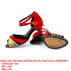 Giày Latin Nữ Noel 225 Đế Cao Su Gót 5.5cm (225NC5P) - Đỏ