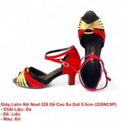 Giày Latin Nữ Noel 225 Đế Cao Su Gót 5.5cm (225NC5P) - Đỏ