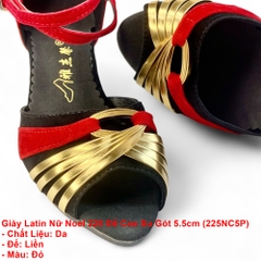 Giày Latin Nữ Noel 225 Đế Cao Su Gót 5.5cm (225NC5P) - Đỏ