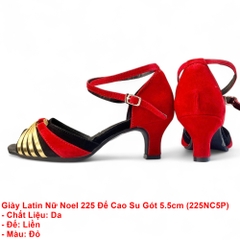 Giày Latin Nữ Noel 225 Đế Cao Su Gót 5.5cm (225NC5P) - Đỏ