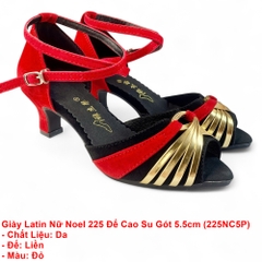 Giày Latin Nữ Noel 225 Đế Cao Su Gót 5.5cm (225NC5P) - Đỏ