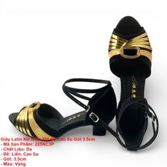 Giày Latin Nữ Noel 225 Đế Cao Su Gót 3.5cm (225NC3P) - Vàng