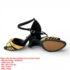 Giày Latin Nữ Noel 225 Đế Cao Su Gót 3.5cm (225NC3P) - Vàng