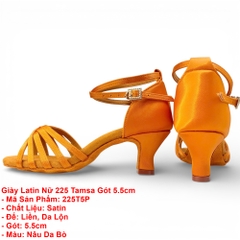 Giày Latin Nữ 225 Tamsa Gót 5.5cm (225T5P) - Nâu Da Bò