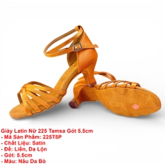 Giày Latin Nữ 225 Tamsa Gót 5.5cm (225T5P) - Nâu Da Bò