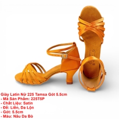 Giày Latin Nữ 225 Tamsa Gót 5.5cm (225T5P) - Nâu Da Bò