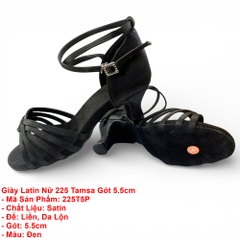 Giày Latin Nữ 225 Tamsa Gót 5.5cm (225T5P) - Đen