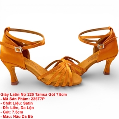 Giày Latin Nữ 225 Tamsa Gót 7.5cm (225T7P) - Nâu Da Bò