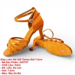 Giày Latin Nữ 225 Tamsa Gót 7.5cm (225T7P) - Nâu Da Bò