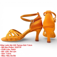 Giày Latin Nữ 225 Tamsa Gót 7.5cm (225T7P) - Nâu Da Bò