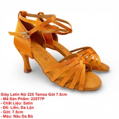 Giày Latin Nữ 225 Tamsa Gót 7.5cm (225T7P) - Nâu Da Bò