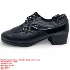Giày Nam KDance 2290 Đế Cao Su Gót 4.5cm (2290K) - Đen