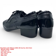Giày Nam KDance 2290 Đế Cao Su Gót 4.5cm (2290K) - Đen