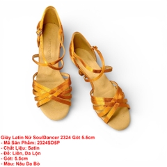 Giày Latin Nữ SoulDancer 2324 Gót 5.5cm (2324SD5P) - Nâu Da Bò