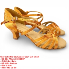 Giày Latin Nữ SoulDancer 2324 Gót 5.5cm (2324SD5P) - Nâu Da Bò