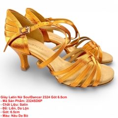 Giày Latin Nữ SoulDancer 2324 Gót 6.5cm (2324SD6P) - Nâu Da Bò