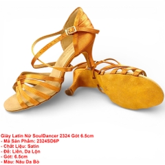Giày Latin Nữ SoulDancer 2324 Gót 6.5cm (2324SD6P) - Nâu Da Bò