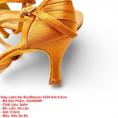 Giày Latin Nữ SoulDancer 2324 Gót 6.5cm (2324SD6P) - Nâu Da Bò