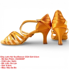 Giày Latin Nữ SoulDancer 2324 Gót 6.5cm (2324SD6P) - Nâu Da Bò