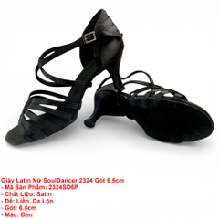 Giày Latin Nữ SoulDancer 2324 Gót 6.5cm (2324SD6P) - Đen.
