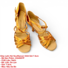 Giày Latin Nữ SoulDancer 2324 Gót 7.5cm (2324SD7P) - Nâu Da Bò
