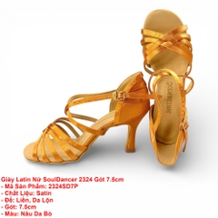Giày Latin Nữ SoulDancer 2324 Gót 7.5cm (2324SD7P) - Nâu Da Bò