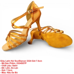 Giày Latin Nữ SoulDancer 2324 Gót 7.5cm (2324SD7P) - Nâu Da Bò