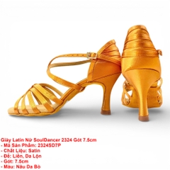 Giày Latin Nữ SoulDancer 2324 Gót 7.5cm (2324SD7P) - Nâu Da Bò