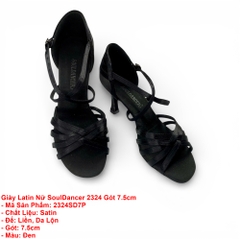 Giày Latin Nữ SoulDancer 2324 Gót 7.5cm (2324SD7P) - Đen.