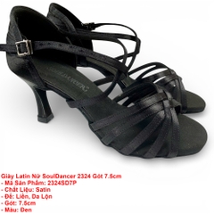 Giày Latin Nữ SoulDancer 2324 Gót 7.5cm (2324SD7P) - Đen.