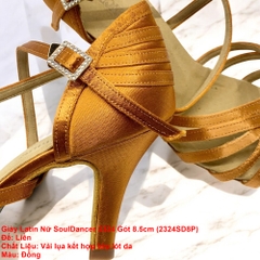Giày Latin Nữ SoulDancer 2324 Gót 8.5cm (2324SD8P) - Nâu Da Bò