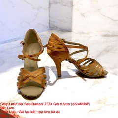 Giày Latin Nữ SoulDancer 2324 Gót 8.5cm (2324SD8P) - Nâu Da Bò