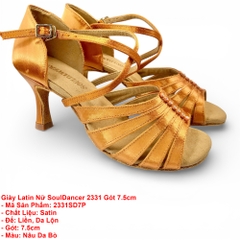 Giày Latin Nữ SoulDancer 2331 Gót 7.5cm (2331SD7P) - Nâu Da Bò