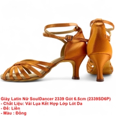 Giày Latin Nữ SoulDancer 2339 Gót 6.5cm (2339SD6P) - Nâu Da Bò